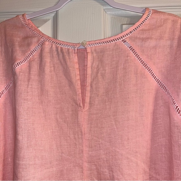 Symple NYC 100% Linen Flutter Sleeve Blouse - Picture 8 of 11